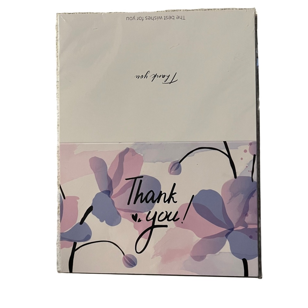 Floral Thank You Cards Pack Blank‎ Inside with Envelopes